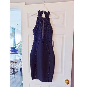 Beautiful Beaded Night Out Black Dress